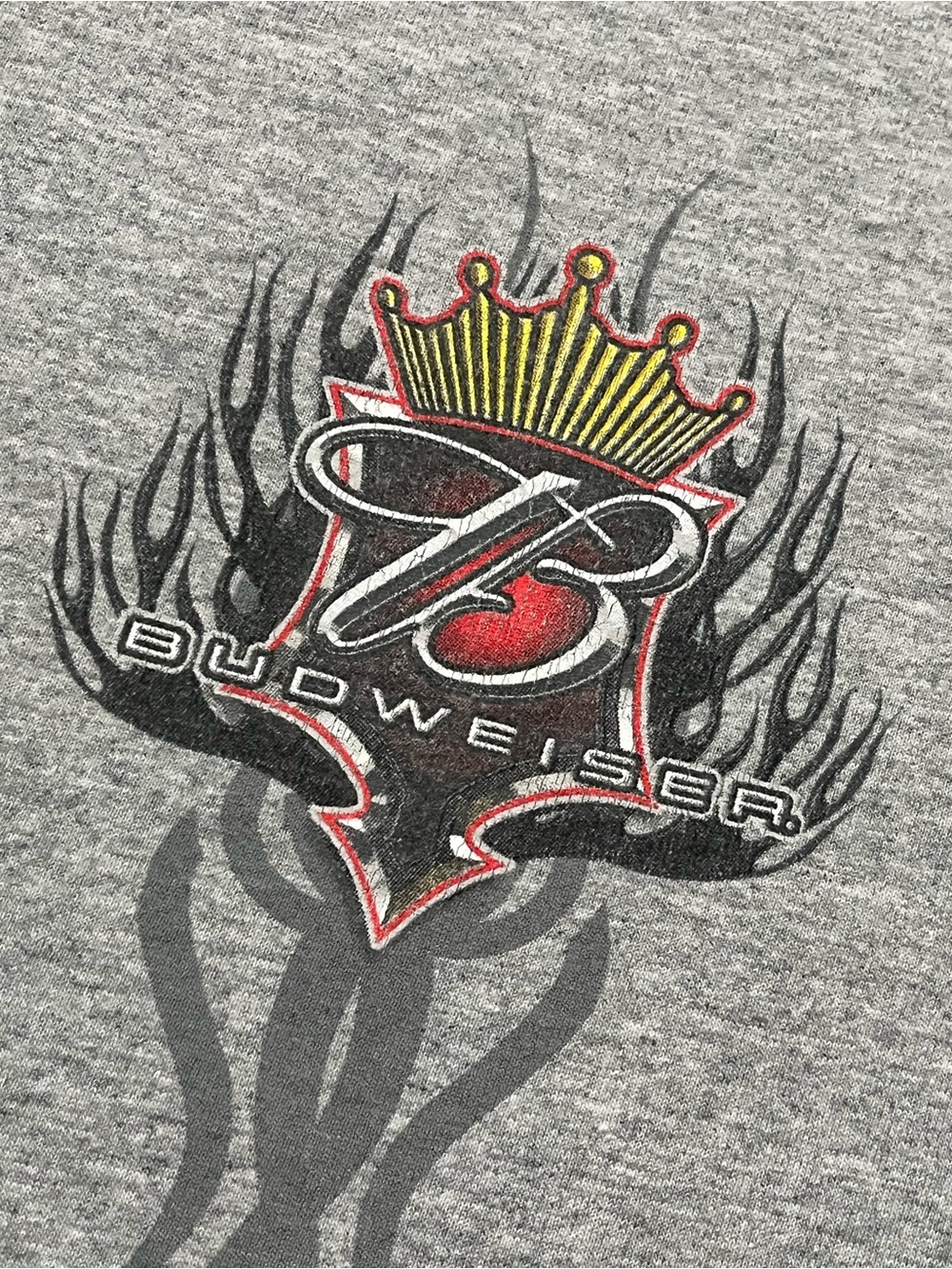 Vintage Y2K Budweiser promo racing tattoo tribal graphic T-shirt men’s XL